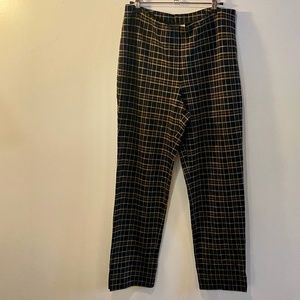 J.Jill      Blk/grn/white check Legggings-  M/ Petite w/tag